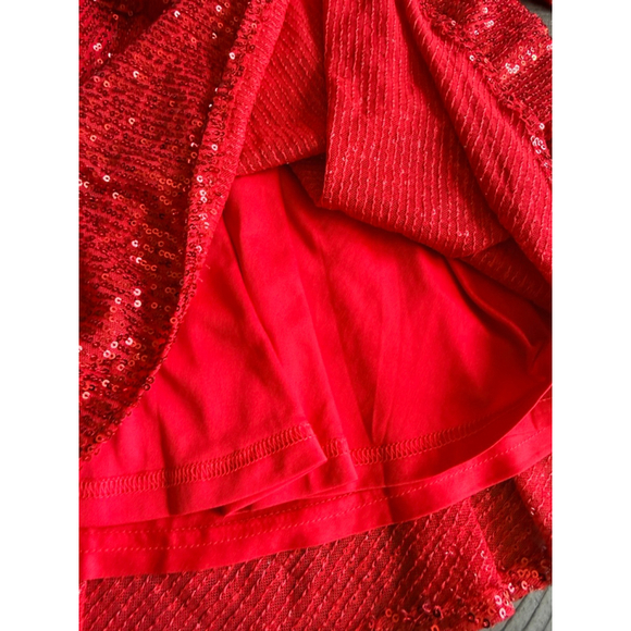 One33 Social Red Sequin Tiered Long Sleeve Mini Dress Size 8 NWT $395 - Picture 10 of 10